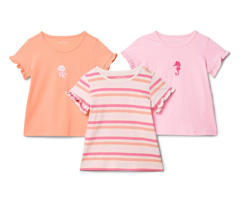 Tchibo - 3 Kinder-T-Shirts - Gr. 86/92 - weiß