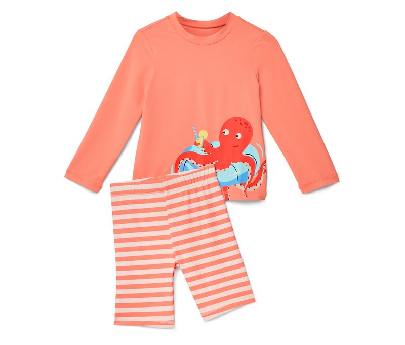 Tchibo - Kinder-Kombi mit UV-Schutzfaktor 50+ - Gr. 122/128 - orange/print