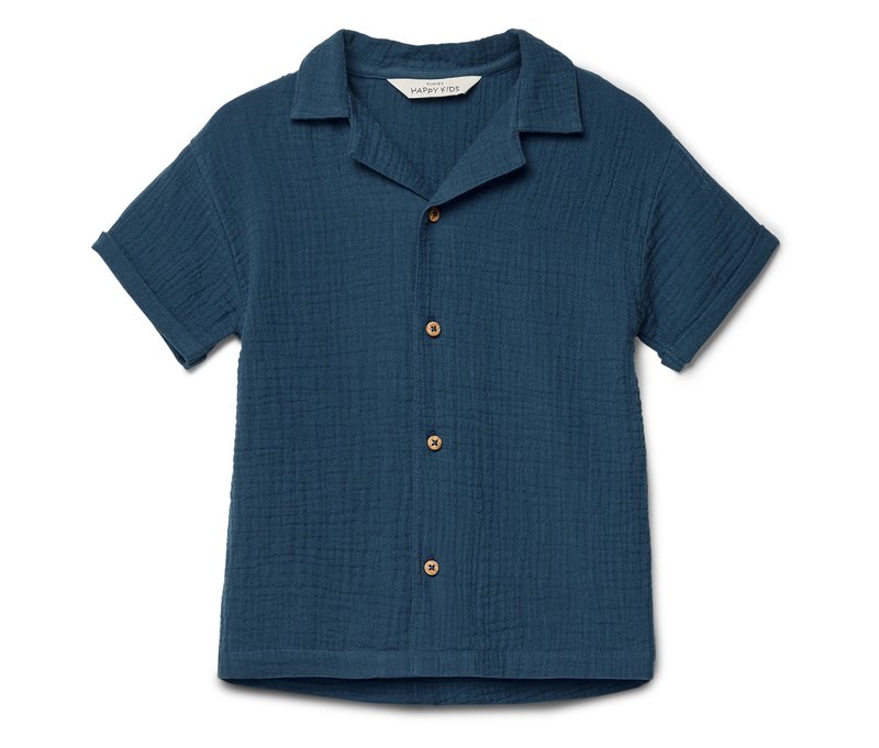 Tchibo - Kinder-Musselin-Hemd mit Kragen - Gr. 122/128 - blau