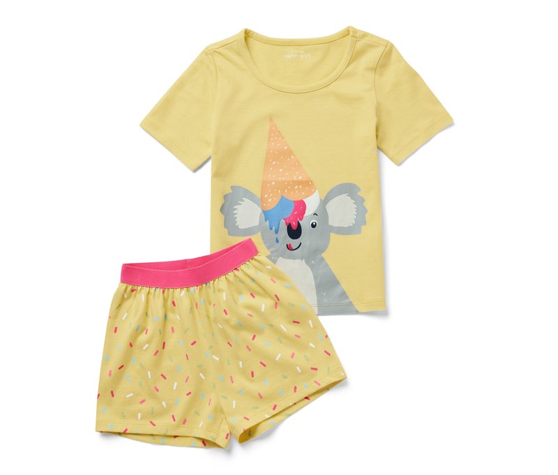 Tchibo - Kinder-Shorty-Pyjama - Gr. 110/116 - beige/print