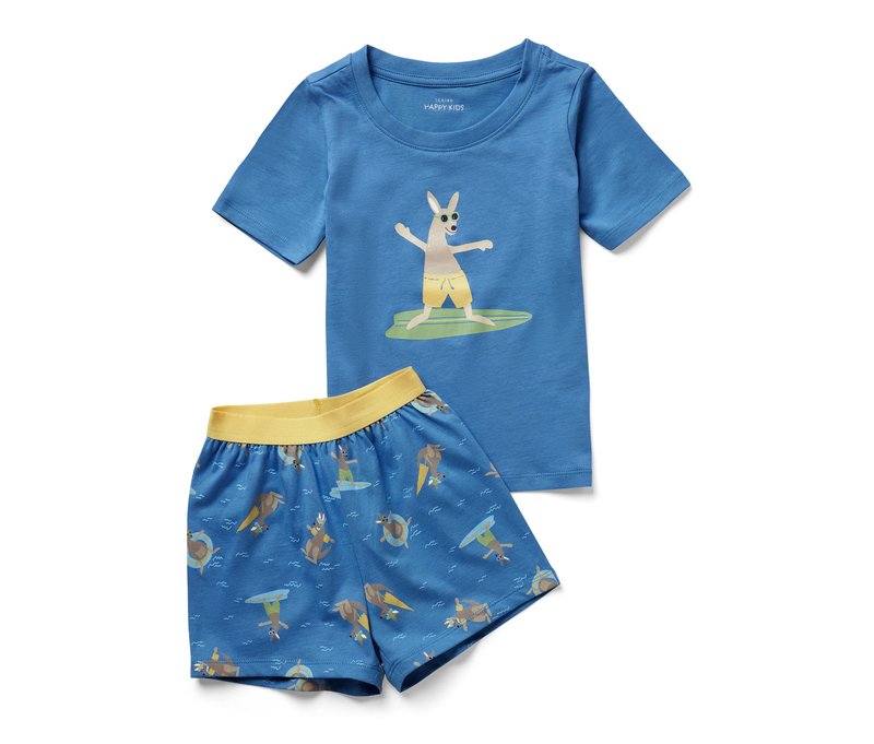 Tchibo - Kinder-Shorty-Pyjama - Gr. 98/104 - beige/print