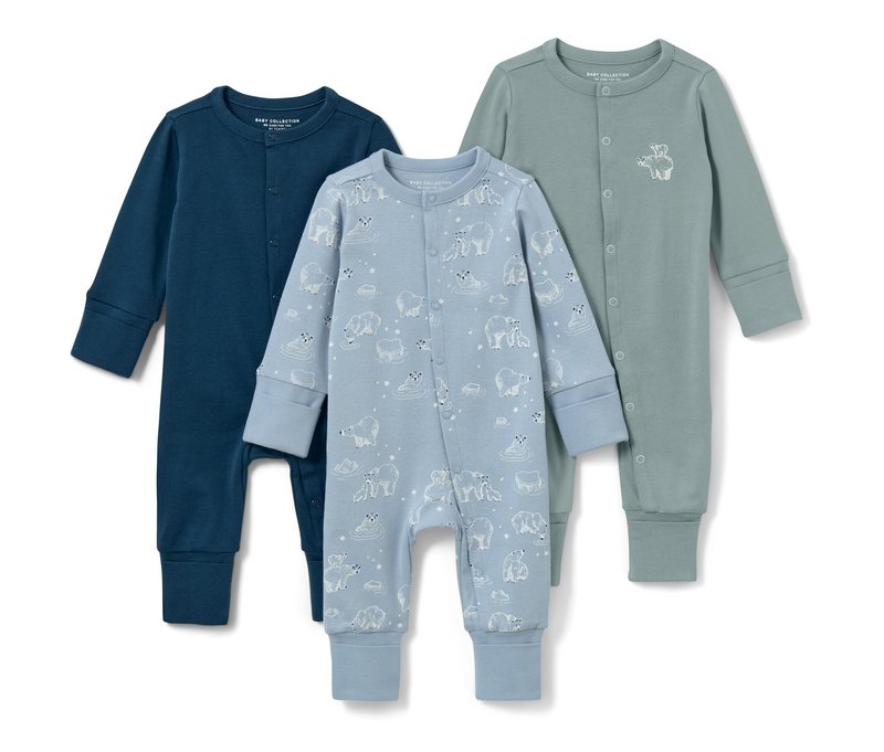 Tchibo - 3 Baby-Pyjamas - Gr. 98/104 - creme