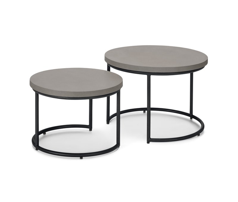 Tchibo - 2 Couchtische mit Beton-Tischplatte - 68x73x68cm - schwarz -