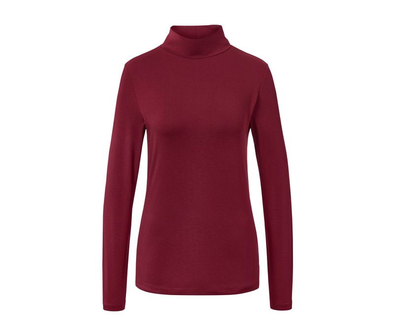 Tchibo - Shirt mit Stehkragen - Damen - Gr. XS - bordeaux