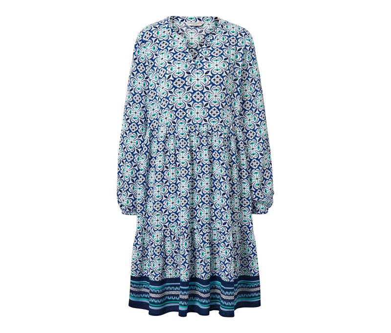 Tchibo - Webkleid mit Alloverprint - Damen - Gr. 44 - weiß/print