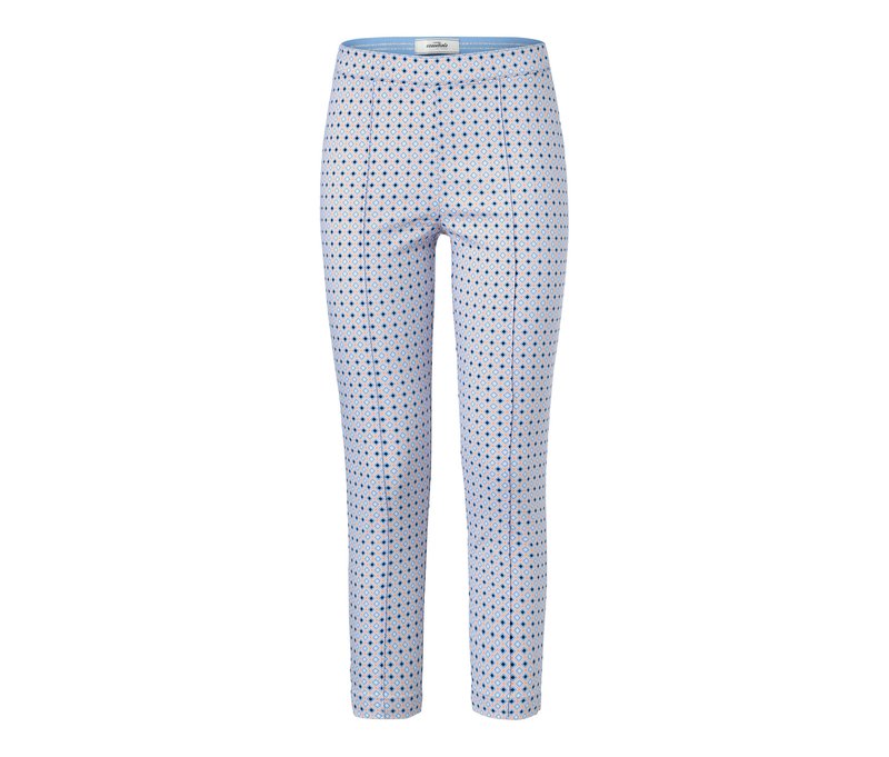 Tchibo - Bedruckte 7/8-Stretchhose - Damen - Gr. S - hellblau/print