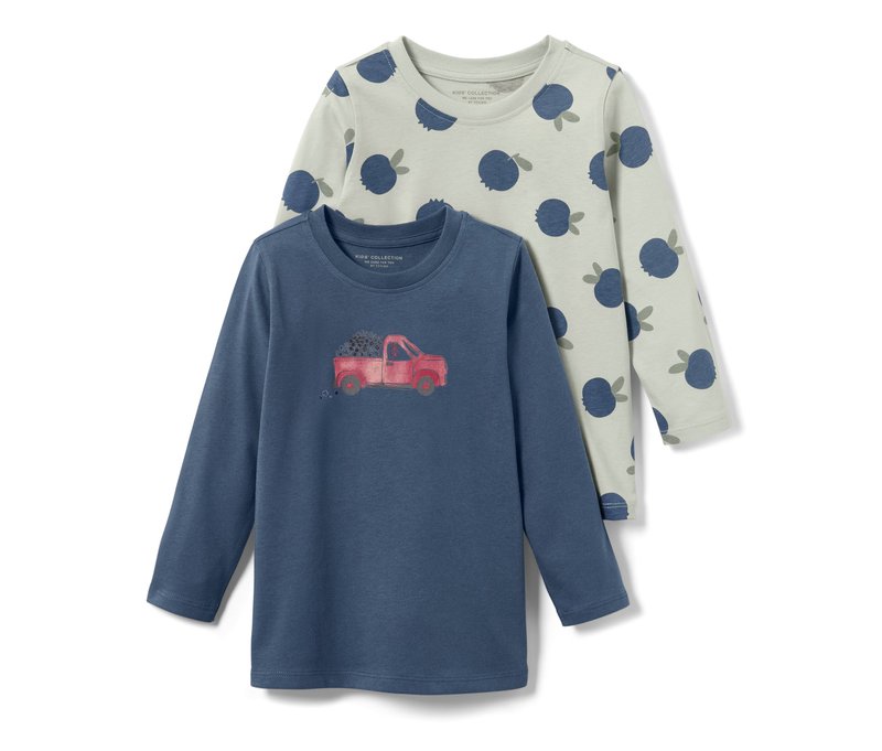 Tchibo - 2 Kleinkind-Langarmshirts - Kinder - Gr. 122/128 - blau