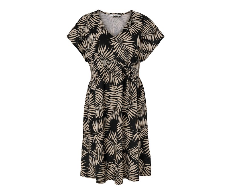 Tchibo - Jerseykleid mit Alloverprint - Damen - Gr. M - schwarz/print