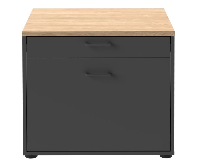 Tchibo - Waschmaschinenunterschrank »Solea« mit Wäschekorb-Auszug und Schublade - 67x60x60cm - anthrazit -