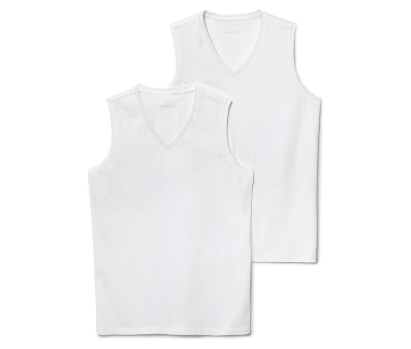 Tchibo - 2 Tanktops - Herren - Gr. M/5 - weiß