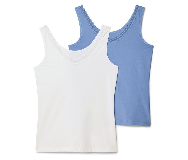 Tchibo - 2 Hemdchen - Damen - Gr. M - blau