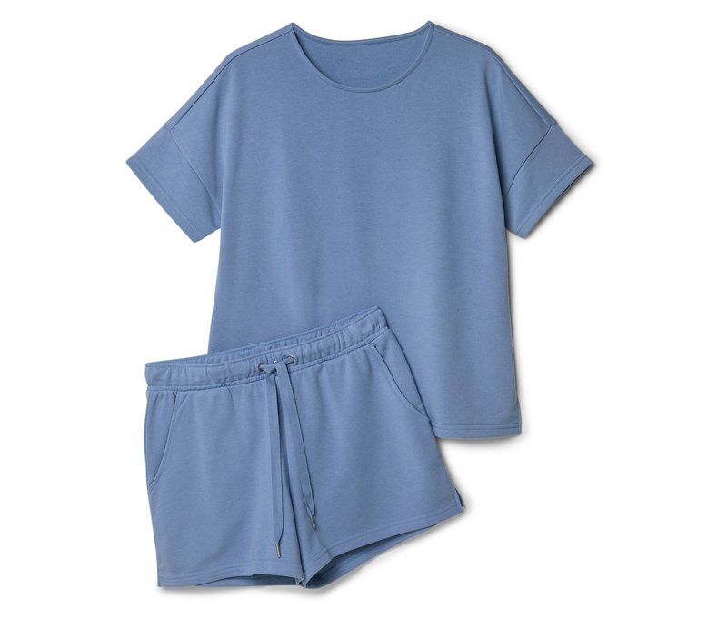 Tchibo - Kurzer Hausanzug - Damen - Gr. L - blau