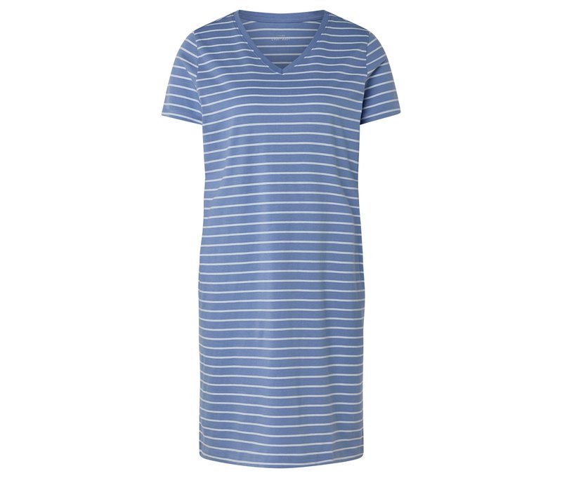 Tchibo - Nachthemd - Damen - Gr. L - blau/gestreift