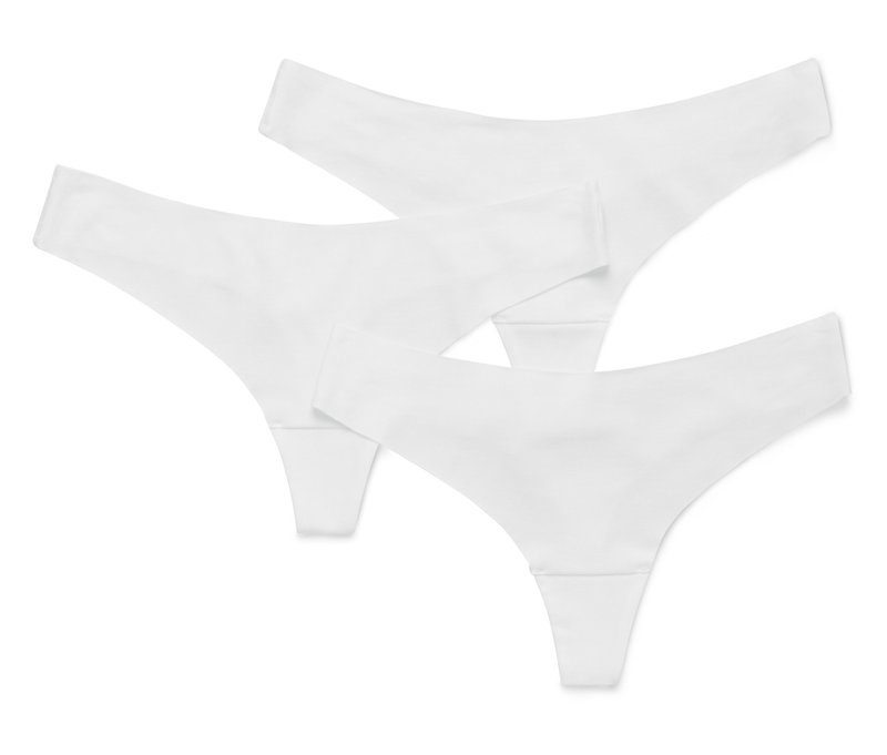 Tchibo - 3 Clean-Cut-Strings - Damen - Gr. L - weiß