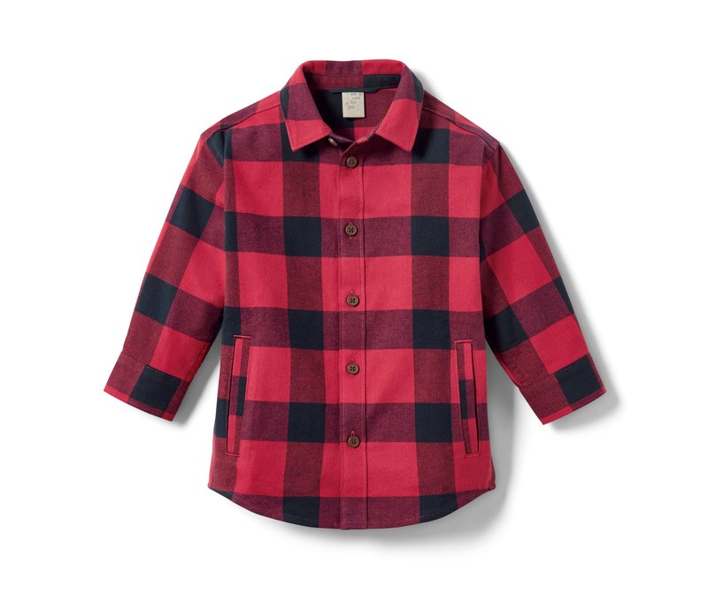 Tchibo - Kinder-Flanellhemd - Kinder - Gr. 122/128 - dunkelblau/kariert