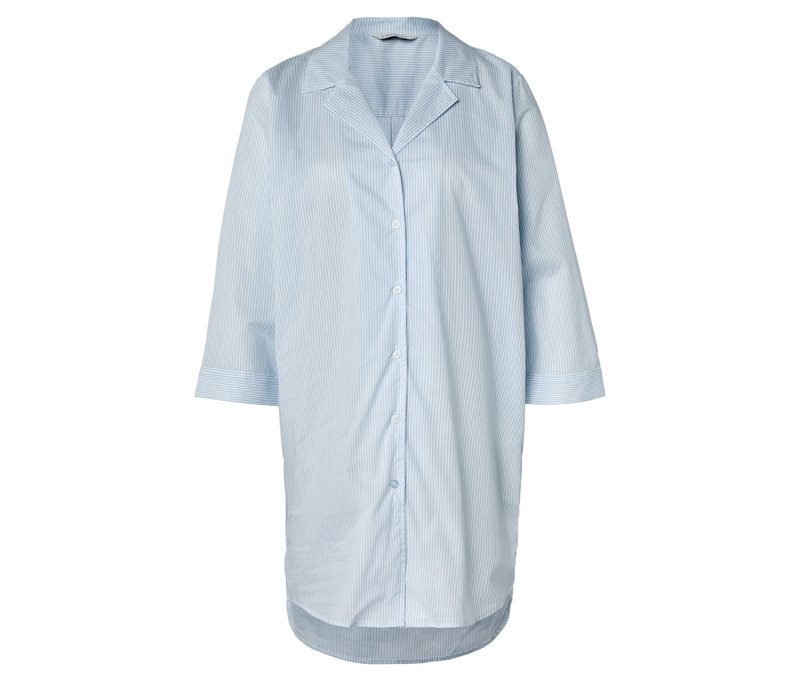Tchibo - Web-Nachthemd - Damen - Gr. XL - hellblau/gestreift