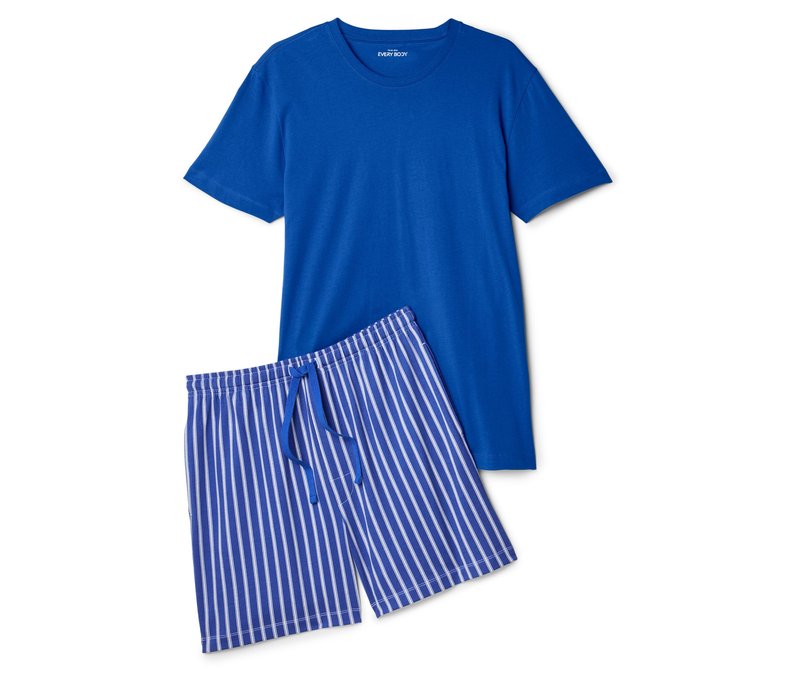 Tchibo - Shorty-Pyjama-Set - Herren - Gr. M - dunkelblau/gestreift