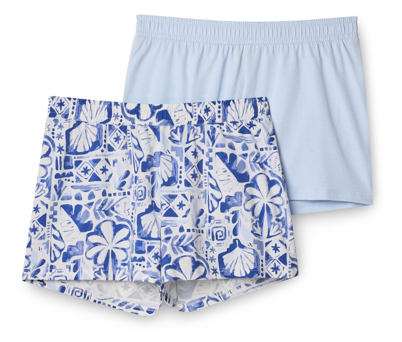 Tchibo - 2 Shorts - Damen - Gr. XS - hellblau/print