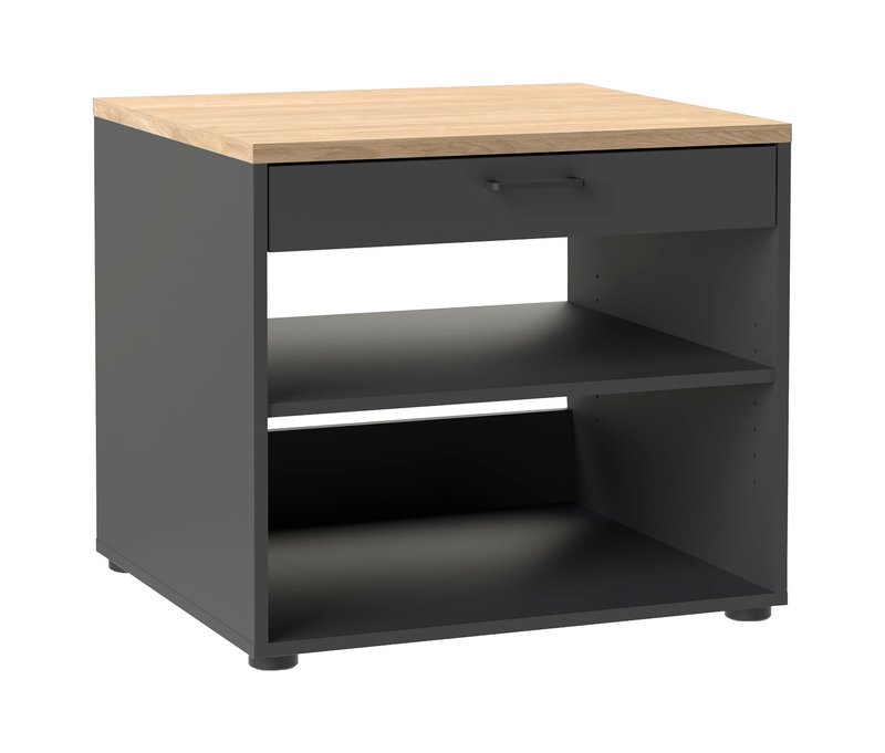 Tchibo - Waschmaschinenunterschrank »Solea« mit Wäschekorb-Auszug - 67x60x60cm - anthrazit -