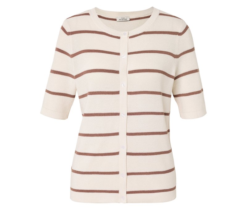 Tchibo - Feinstrick-Cardigan mit Leinen - Damen - Gr. M - creme