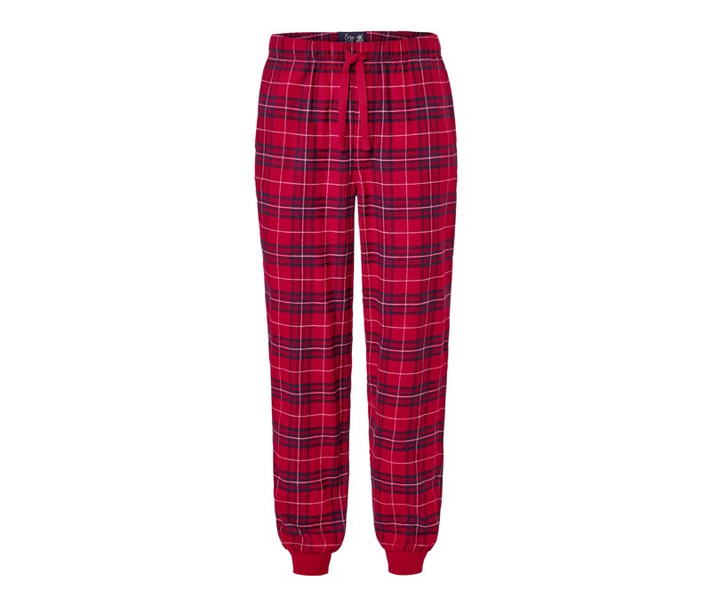 Tchibo - Flanell-Relaxhose - Herren - Gr. M - bordeaux/kariert