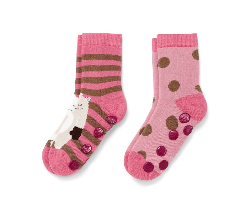 Tchibo - 2 Paar Antirutsch-Socken mit Baumwolle - Kinder - Gr. 31-34 - weiß/jacquard