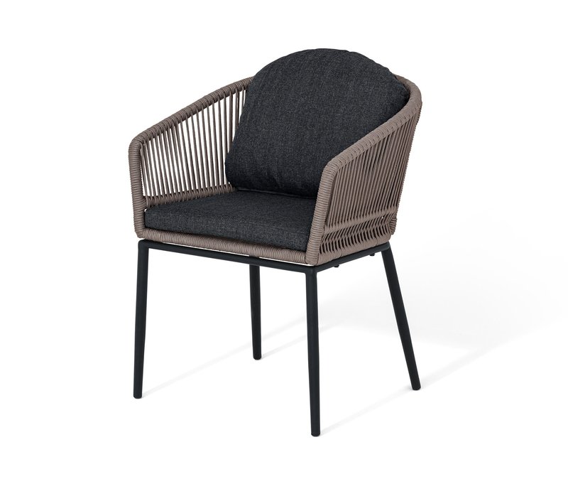 Tchibo - Dining-Sessel mit runder Rückenlehne und Textilgeflecht - 61x62x77cm - anthrazit -