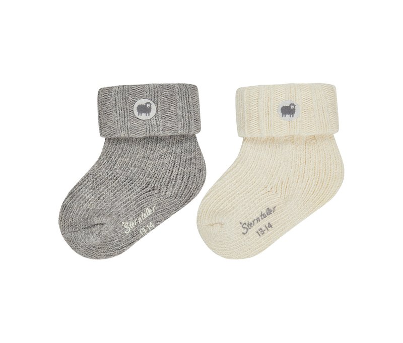 Tchibo - Sterntaler Baby-Wollsocken - Baby - Gr. 19 - silber