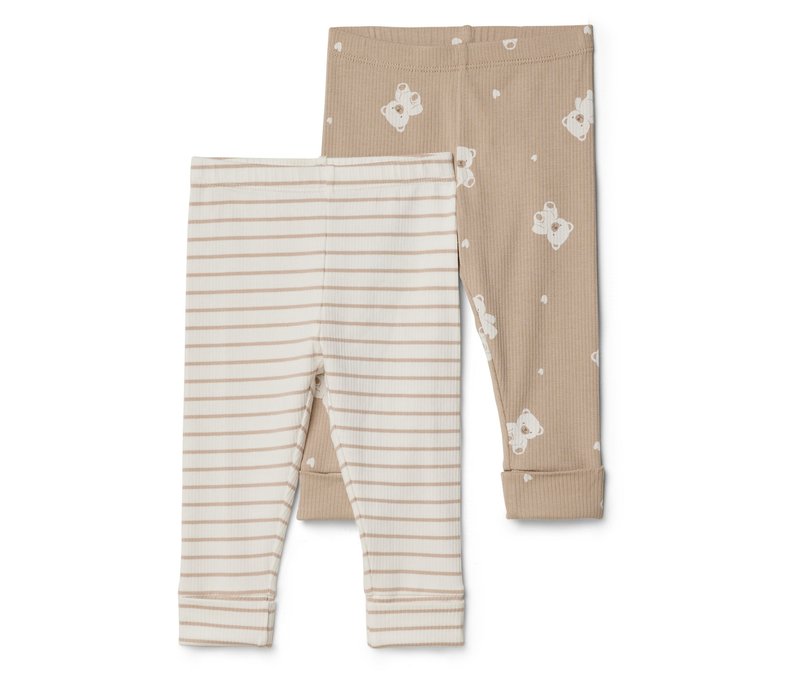 Tchibo - 2 Baby-Mitwachs-Leggings - Baby - Gr. 74/80 - weiß/print