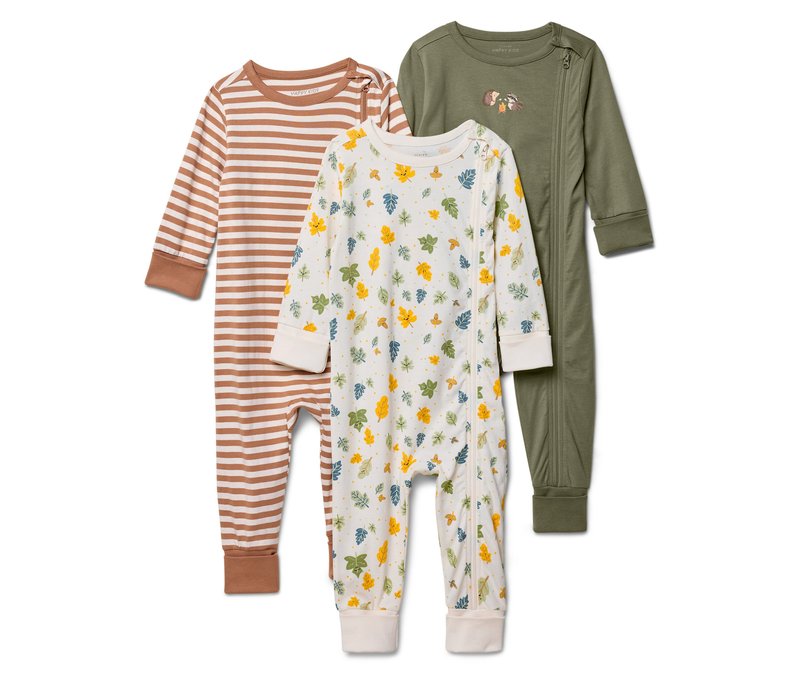 Tchibo - 3 Baby-Schlafanzüge - Baby - Gr. 86/92 - creme/print