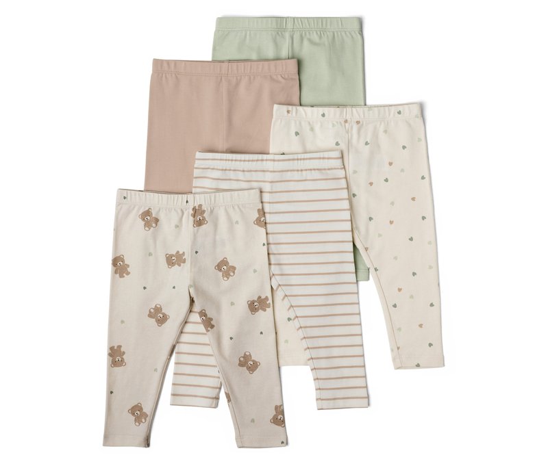 Tchibo - 5 Baby-Leggings - Baby - Gr. 86/92 - mintgrün/print