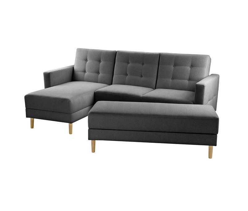 Tchibo - Federkern-Eckschlafsofa »Just Relax« mit Stauraumbank - 222x144x92cm - anthrazit -