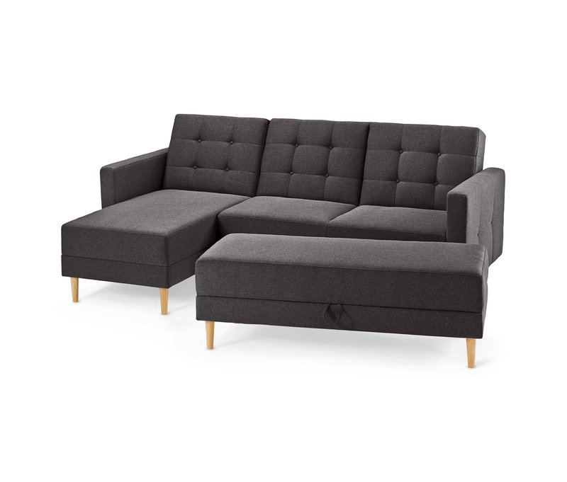 Tchibo - Federkern-Eckschlafsofa »Just Relax« mit Stauraumbank - 222x144x92cm - dunkelgrau -