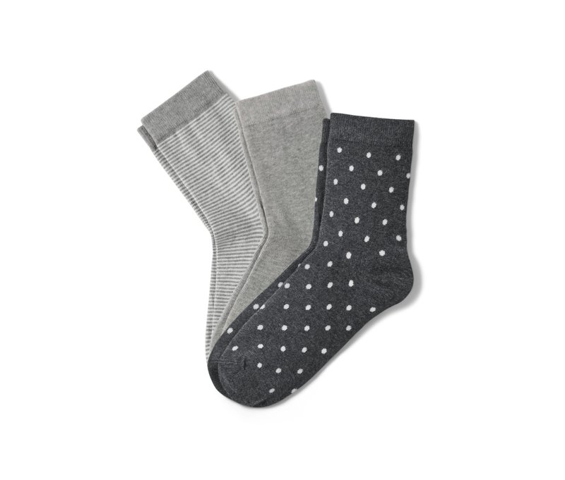 Tchibo - 3 Paar Socken - Damen - Gr. 35-38 - dunkelgrau
