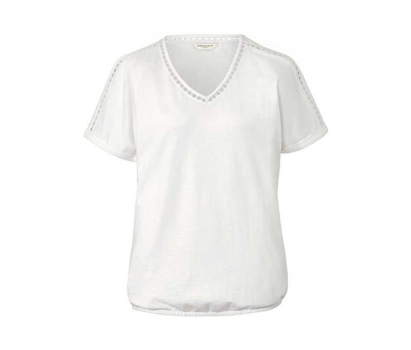 Tchibo - Blusenshirt mit Crochet-Tape - Damen - Gr. XL - weiß