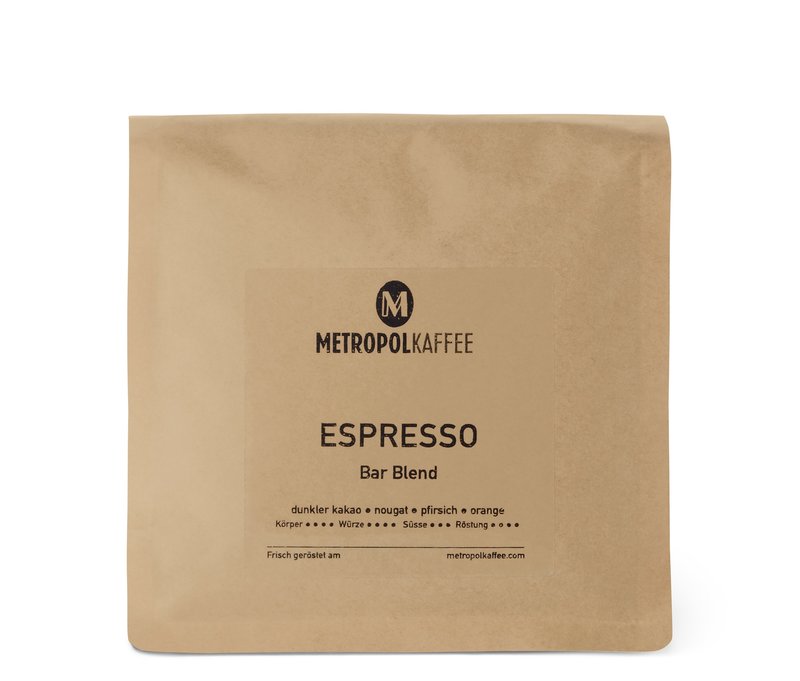 Metropol Kaffee - Bar Blend Espresso - 500 g Ganze Bohne - Intensität: 4/6