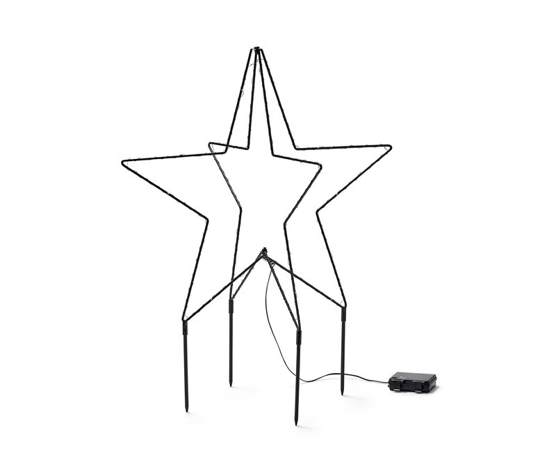 Tchibo - LED-Outdoor-Stern aus Metall - 49x49x49cm - schwarz -