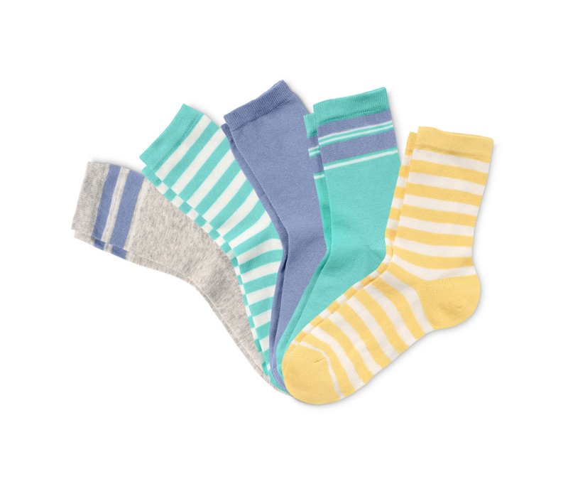 Tchibo - 5 Paar Socken - Kinder - Gr. 35-38 - blau/gestreift