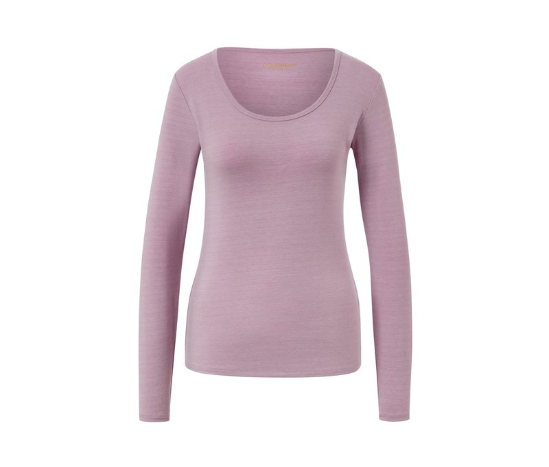 Tchibo - Langarmshirt mit Wolle - Damen - Gr. S - lila