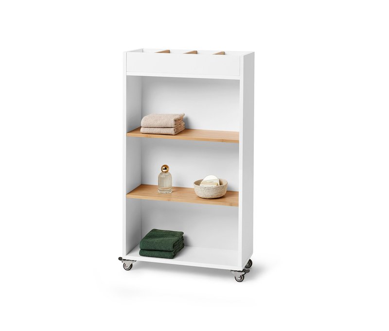 Tchibo - Schmaler Beistellwagen - 50x20x90cm - weiß -