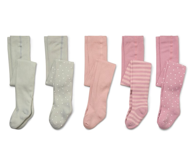 Tchibo - 5 Kinder-Strumpfhosen - Baby - Gr. 86/92 - dunkelrosa