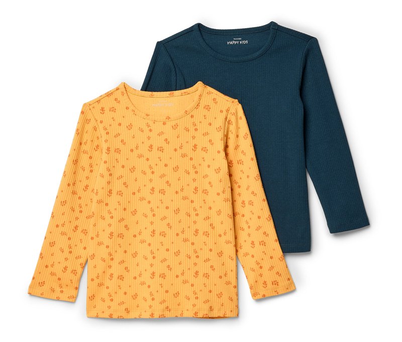Tchibo - 2 Kinder-Langarmshirts - Mädchen - Gr. 122/128 - dunkelblau