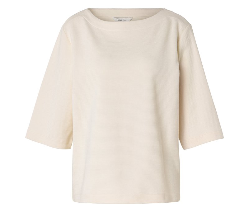 Tchibo - Shirt mit Struktur - Damen - Gr. M - creme