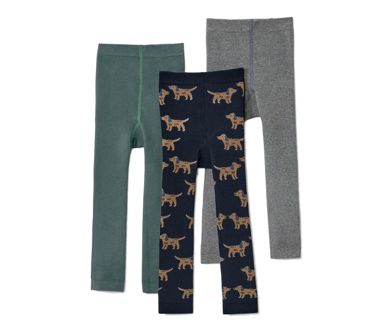 Tchibo - 3 Kinder-Thermoleggings - Gr. 98/104 - dunkelblau/jacquard