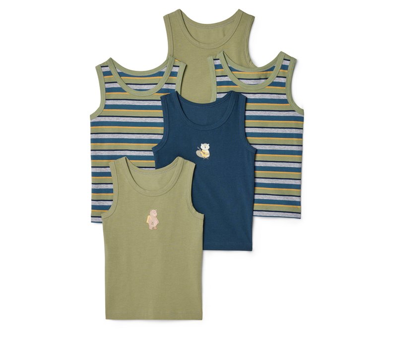 Tchibo - 5 Kinder-Unterhemden - Jungen - Gr. 98/104 - dunkelblau