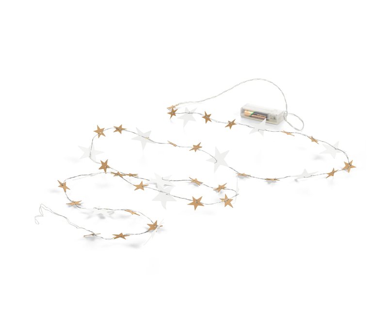 Tchibo - LED-Lichterkette »Papiersterne« - offwhite