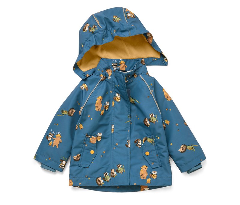 Tchibo - Kinder-Thermo-Regenjacke mit Fleecefutter - Kinder - Gr. 98/104 - blau/print