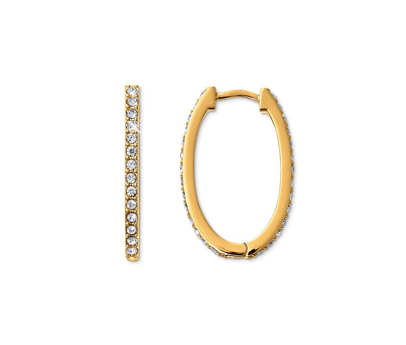 Tchibo - Ovale Creolen mit Glaskristallen - gold