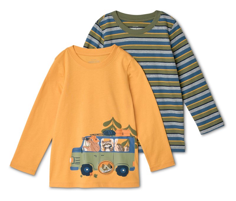 Tchibo - 2 Kinder-Langarmshirts - Baby - Gr. 62/68 - senfgelb