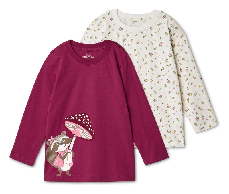 Tchibo - 2 Kinder-Langarmshirts - Baby - Gr. 86/92 - creme